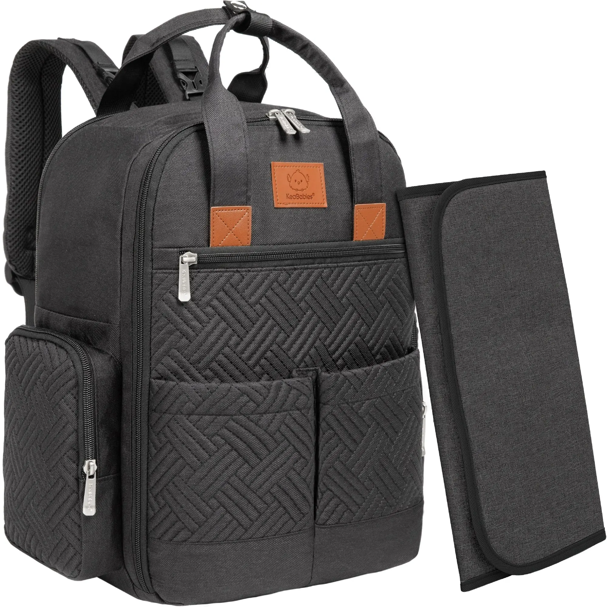 KeaBabies Diaper Bag Backpack for Girls, Boys - Mom and Dad Baby Bag with Diaper Changing Pad for Newborns, Toddlers, 2 Kids