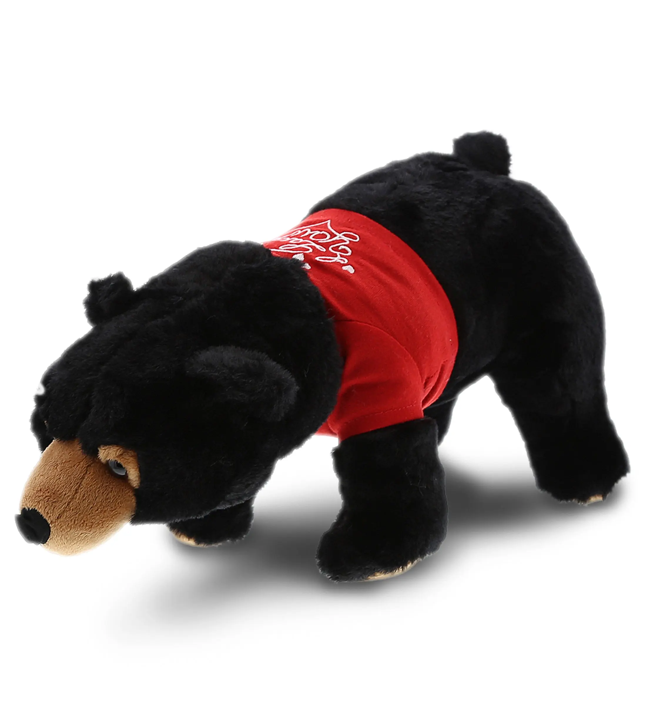 PLUSH I LOVE YOU RED SHIRT- SUPER SOFT PLUSH - WILD LARGE BLACK BEAR
