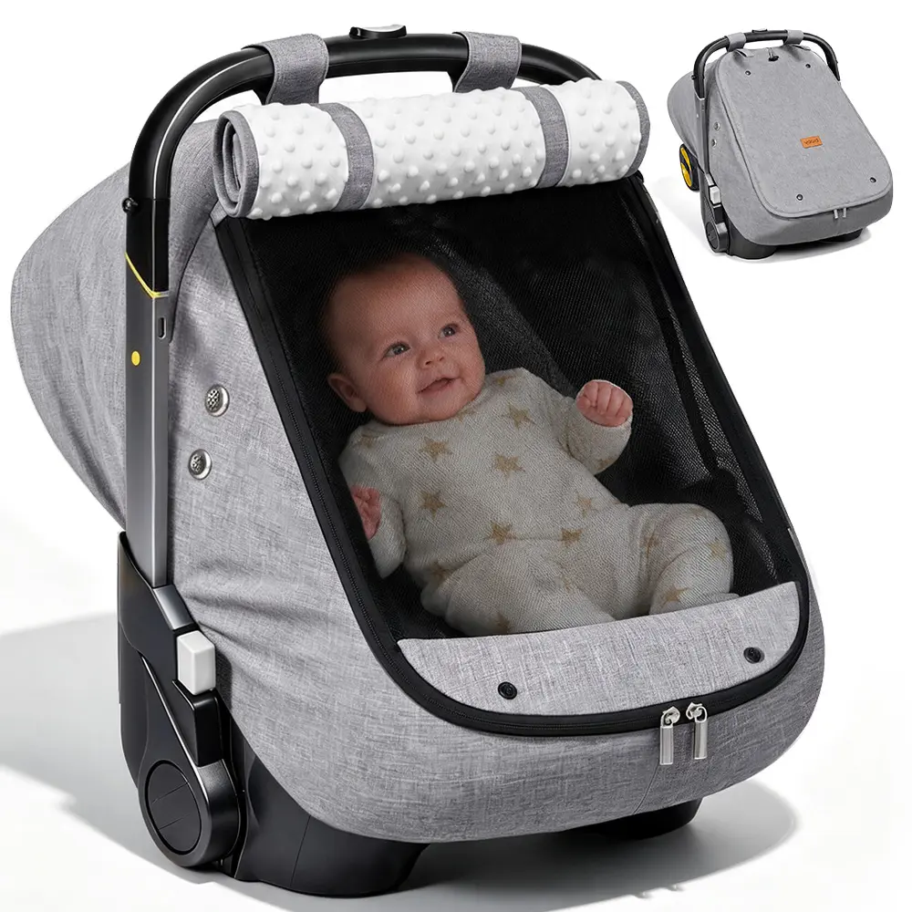 Stroller Rain Cover & Car Seat Poncho, Cold-Resistant Waterproof Easy-Install Baby Travel Accessory for 6-9 Months Infants, Stroller Accessories