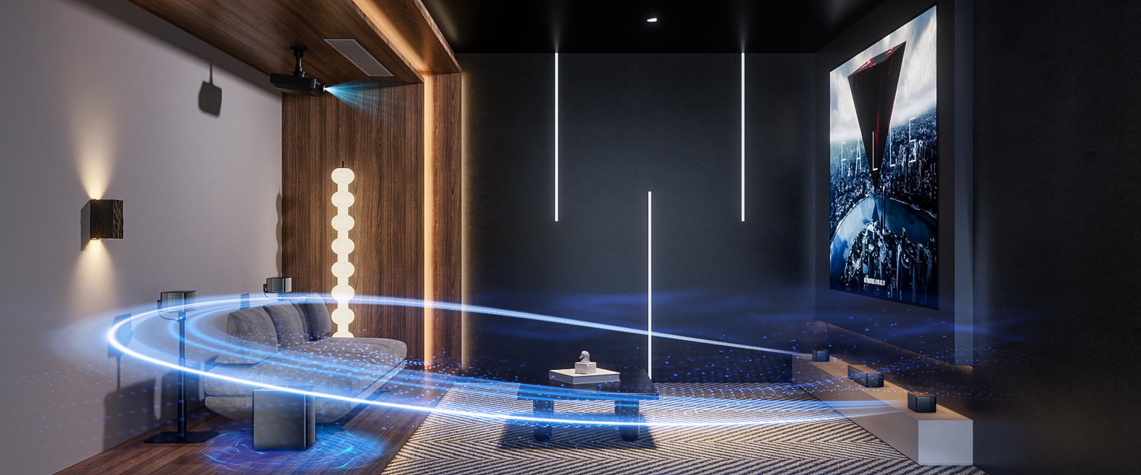 ULTIMEA Poseidon D80 BOOM Soundbar 7.1ch Dolby Atmos with Explosive Deep BASS Subwoofer, 4 Wired Surround Speakers, Subwoofer, HDMI eARC, Bluetooth & App Control – 2025 New Version Home Theater System for Powerful Surround Sound Experience, Black Friday