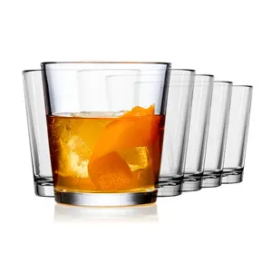 Libbey Bar Essentials Double Old Fashioned Glasses, 12 oz, Clear Restaurant Quality Drinking Glasses Set of 6, Modern Rocks Glass Set for Everyday Use