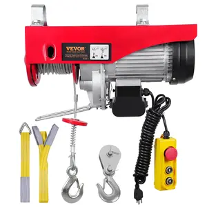 Electric Hoist, Garage Hoist with Wired Control, 110 Volt Electric Hoist Winch, Single Cable Lifting Height, Pure Copper Motor, and Emergency Stop Switch