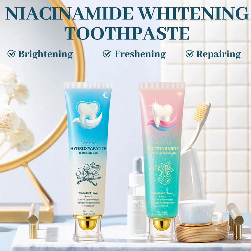 Hydroxyapatite  10% + Niacinamide Whitening toothpaste , Enamel Repair & Gum Care, Nano Hydroxyapatite - Sensitivity Relief, Whitening, Fluoride-Free, Breath Freshening nicotinamide Oral Hygiene Essentials