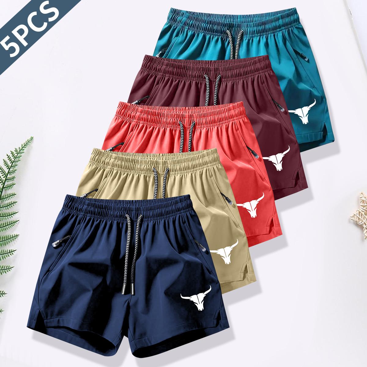 Men's quick-dry lightweight beach shorts with drawstring waistband, non-stretch fabric, suitable for swimming, volleyball, and fitness wear, suitable for pools, travel, and casual outings