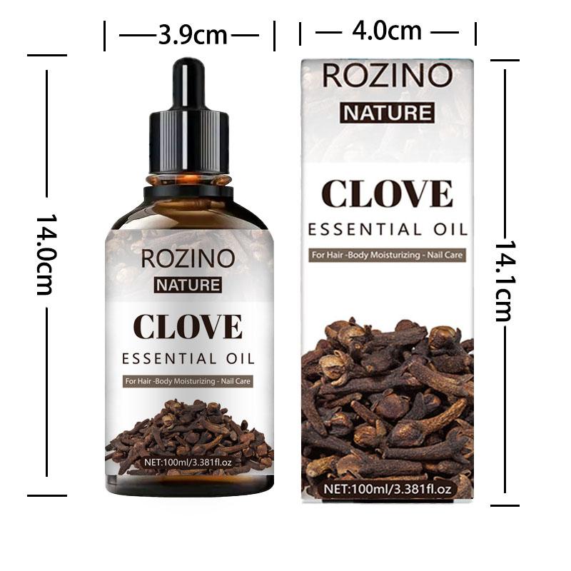 ROZINO Nature Clove Essential Oil - Unisex Hair & Body Care - 100ml Natural Aromatherapy Oil for Skin & Hair