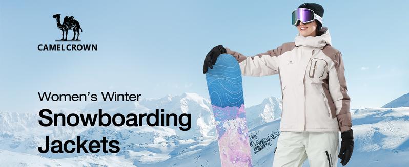 CAMEL Women's Ski Jacket - Winter Thick Warm Windproof Waterproof Snow Coat for Women-Ski Jackets For Women-Women's Winter Coat-Chest Zipper Style Outdoor Apparel Athletic Techwear Fitness Top