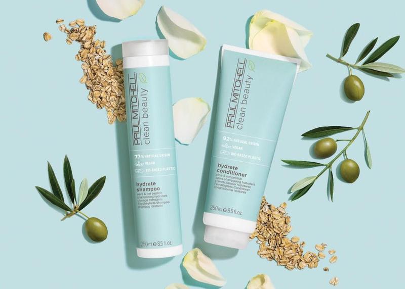 Paul Mitchell Clean Beauty Hydrate Shampoo - 250ml, Sulfate-Free, Vegan, Moisturizing with Organic Olive & Oat Peptide, 77% Natural Origin Moisture Restore Haircare Cleanser Cleansing Hydrating Moisturizer Conditioner
