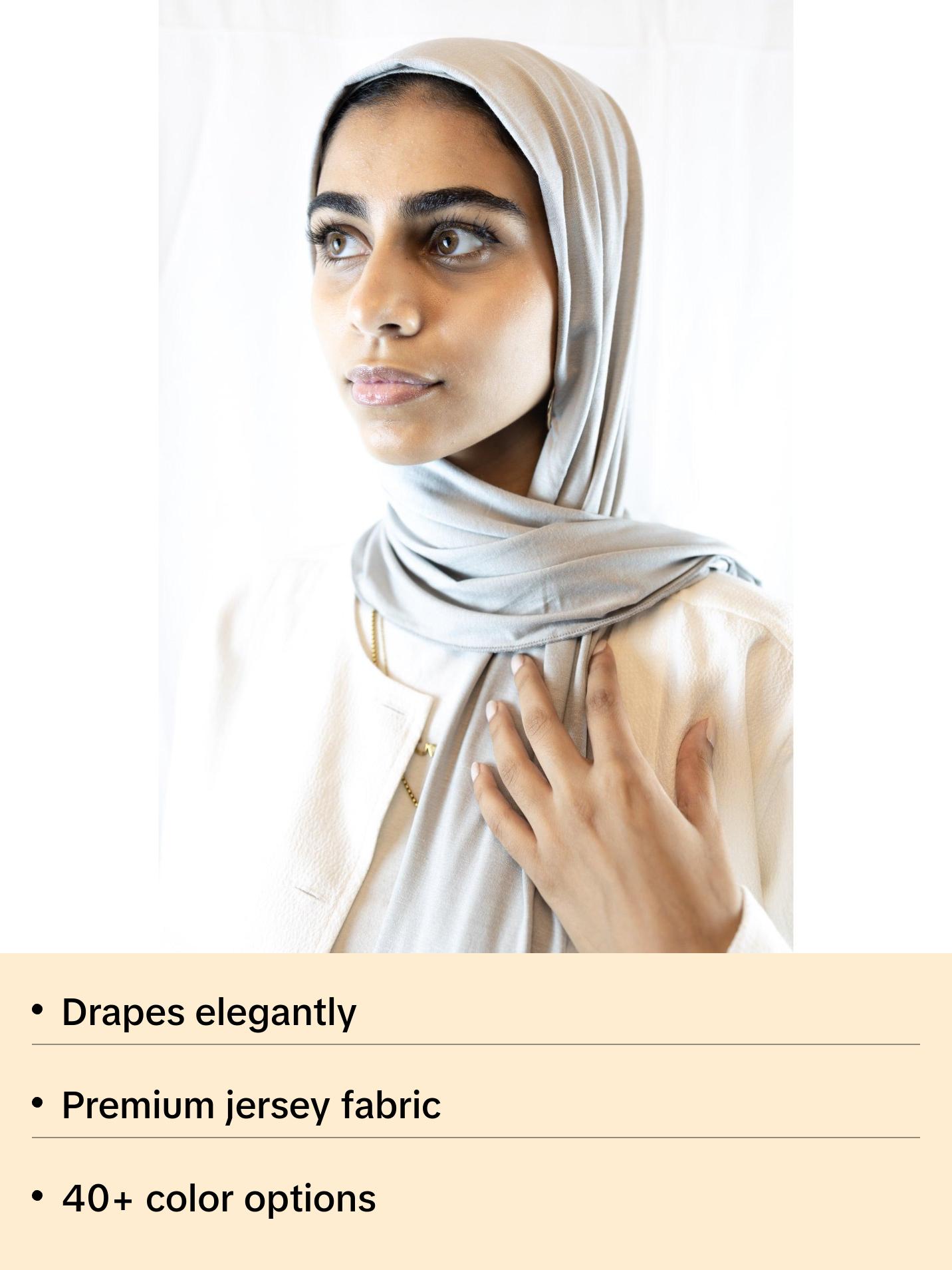 Jersey Hijab - Slate Silver