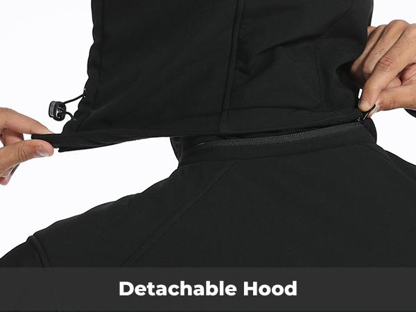 ororo Men's 4-Zone Classic Heated Jacket 2.0, Battery Included, 10 Hours of Runtime, Machine Washable, 4 Heating Zones, Water and Wind Resistant, Detachable Hood, YKK Zippers