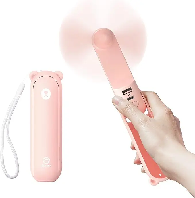 JISULIFE Handheld Mini Portable Fan - 3-in-1 Tools and Gadgets, Cool Gadgets with 4500mAh/2000mAh Rechargeable Battery, USB Fan, Portable Charger, Flashlight - Father's Day Gifts for Travel, Daily Use, Travel Stuff,car accessories