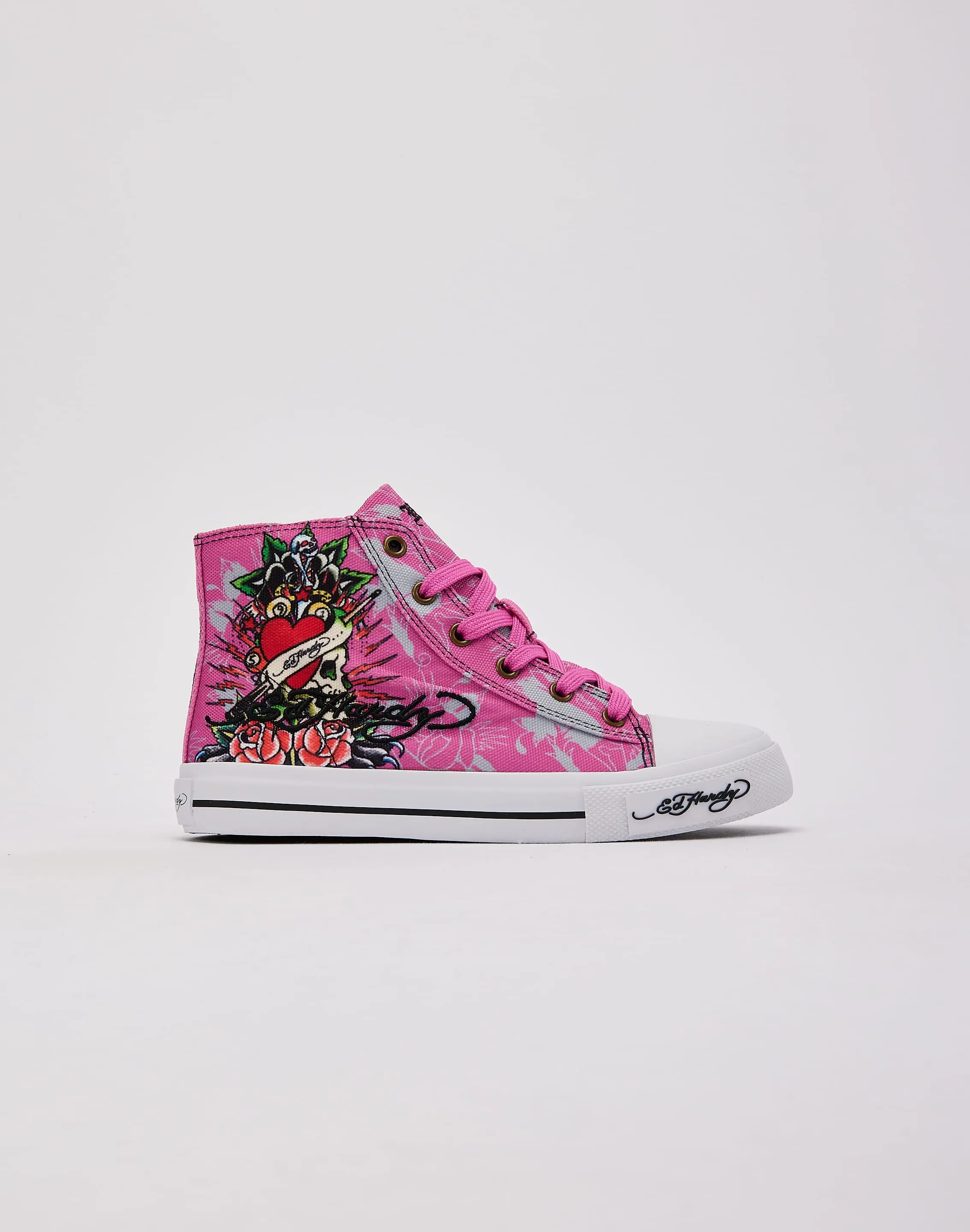 Kids Ed Hardy Side Skull Hi Grade-School