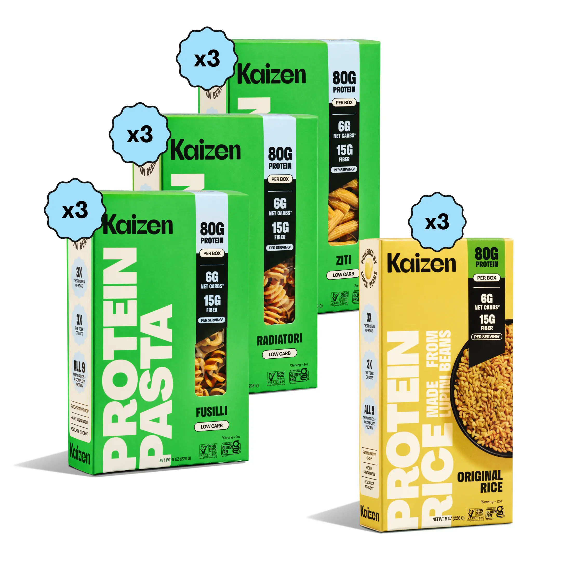 Kaizen Best Seller Pack - High Protein, Low Carb, High Fiber, Gluten Free