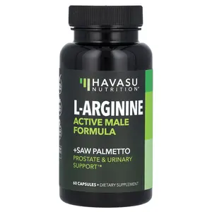 Havasu Nutrition L-Arginine, Active Male Formula + Saw Palmetto, 60 Capsules