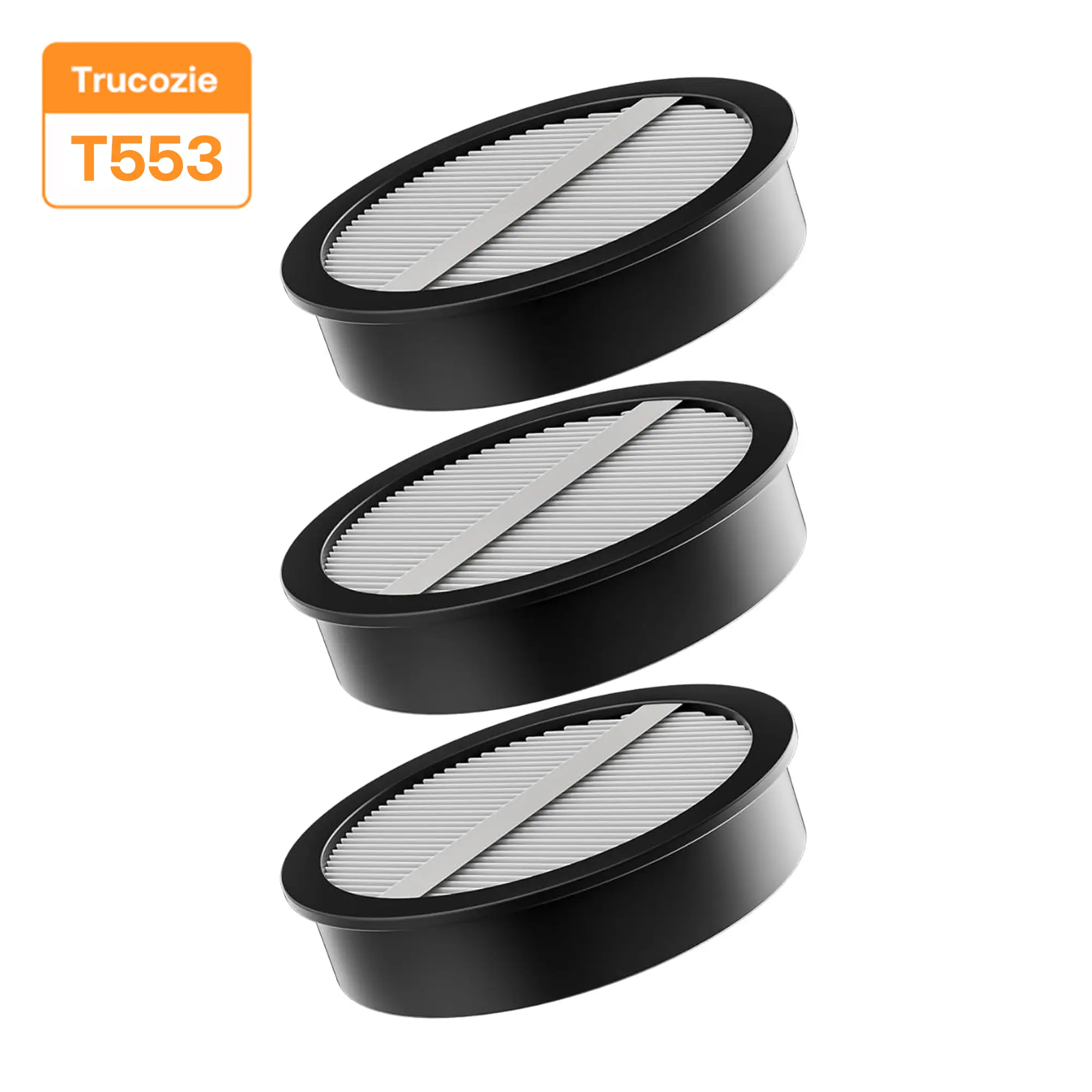 Trucozie 3-PCS High Efficiency HEPA Filter Compact Set, 5-in-1 Vacuum Accessories for Cordless Vacuum Cleaner T553 & T553 Users