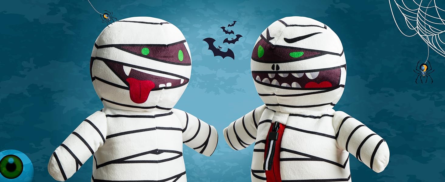 9-in-1 Zombie Plush Squeaky Dog Toys, Mummy Toys, Stimulating Puzzle Toy with 8 Organ-Shaped Plush Toys, Halloween gift, Stuffed Toys for Small Medium Dogs