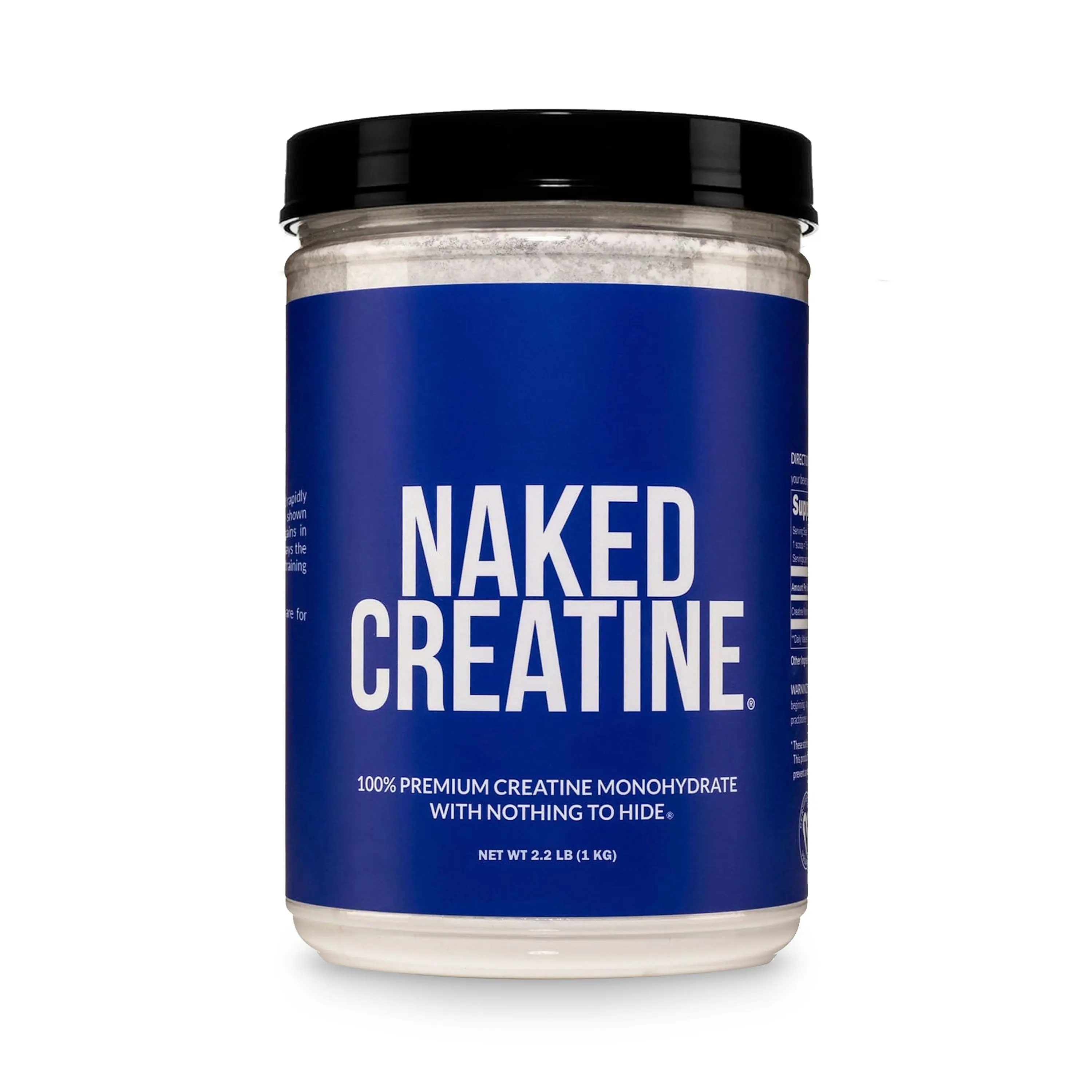 Naked Creatine - 100% Premium Creatine Monohydrate Powder - 1kg - Only 1 Ingredient - Shown to promote strength, muscle mass, and improve exercise performance - 5g creatine per scoop