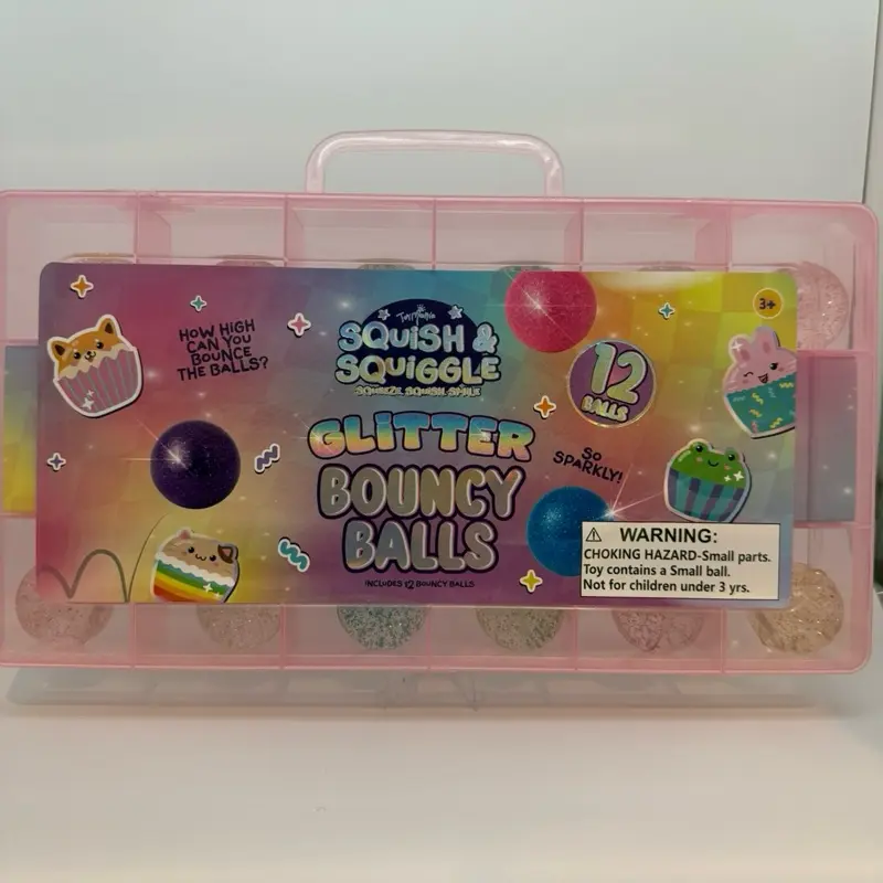 Squish & Squiggle Glitter Balls, Sparkle Sensory Decor, Playful Interactive Home Statue Figurine