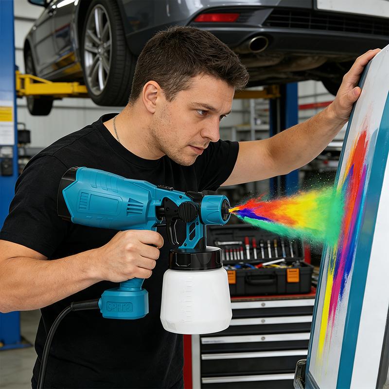 Paint Sprayer, 700W HVLP Paint Sprayer with Cleaning , 4 Nozzles and 3 Patterns, Easy to Clean, for Furniture, Cabinets, Fence, Walls, Door, Garden Chairs etc.