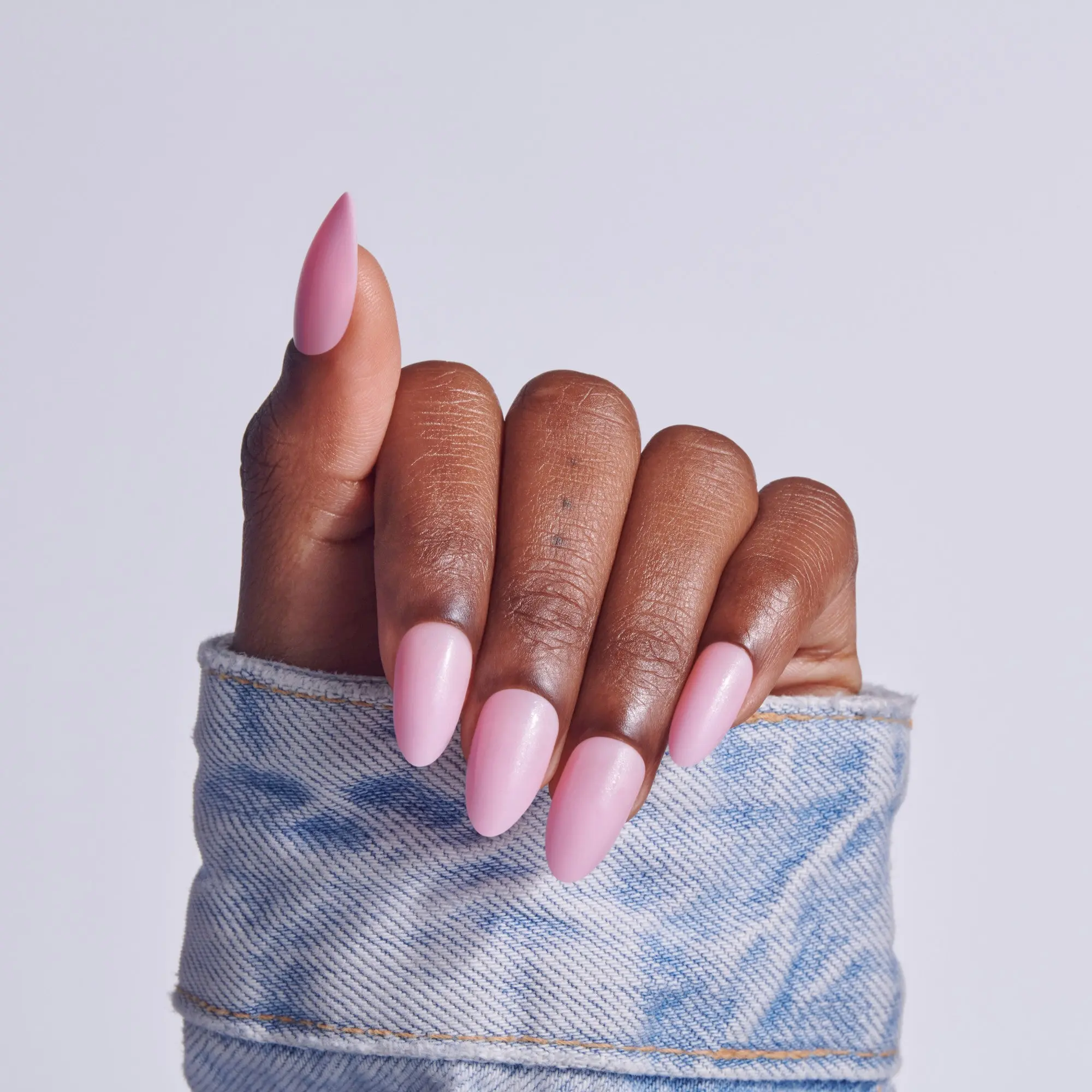 Kiss Core Color Press On Fake Glue Nails - Lilt | Solid, Pink, Medium, Almond