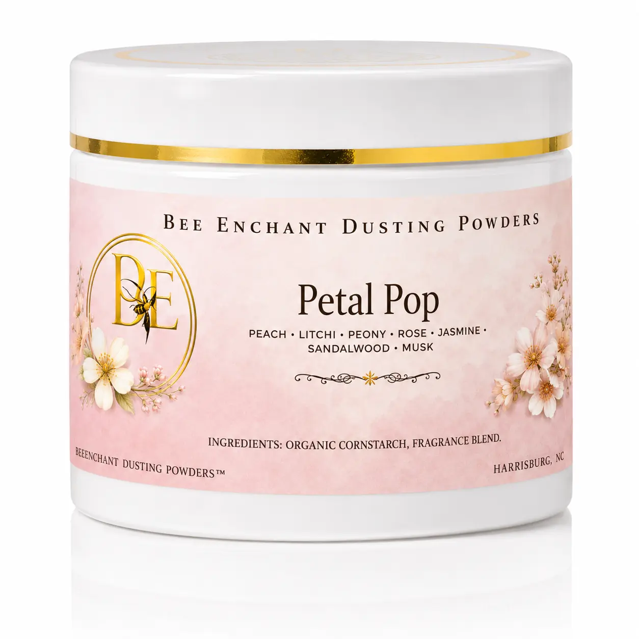 Bee Enchant’s Petal Pop Custom Body Dusting Perfume Powder- Scented - Finely Milled powder Talc-Free Fragrance Vanilla Daily- Natural Shower Powder Cosmetic-body powder- perfume powder