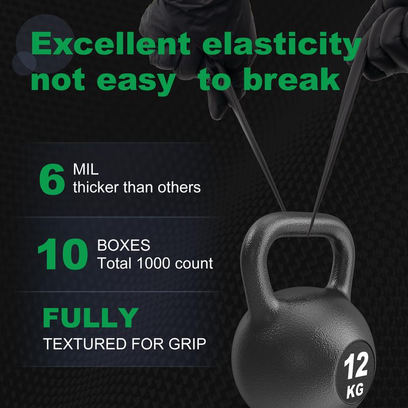 6Mil Heavy Duty Nitrile Disposable Gloves, Extra Strength Industrial Grade Puncture Resistant, Professional Work Cleaning Gloves for Mechanics Plumbing Construction Landscaping Gardening Farming Automotive Repair Painting Home DIY Tool 6Mil Heavy Duty Nitrile Disposable Gloves, Extra Strength Industrial Grade Puncture Resistant, Professional Work Cleaning Gloves for Mechanics Plumbing Construction Landscaping Gardening Farming Automotive Repair Painting Home DIY Tool