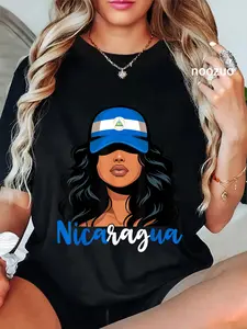 100% Cotton Nicaraguan Nicaragua Flag Proud Nicaragüense Women T-Shirt