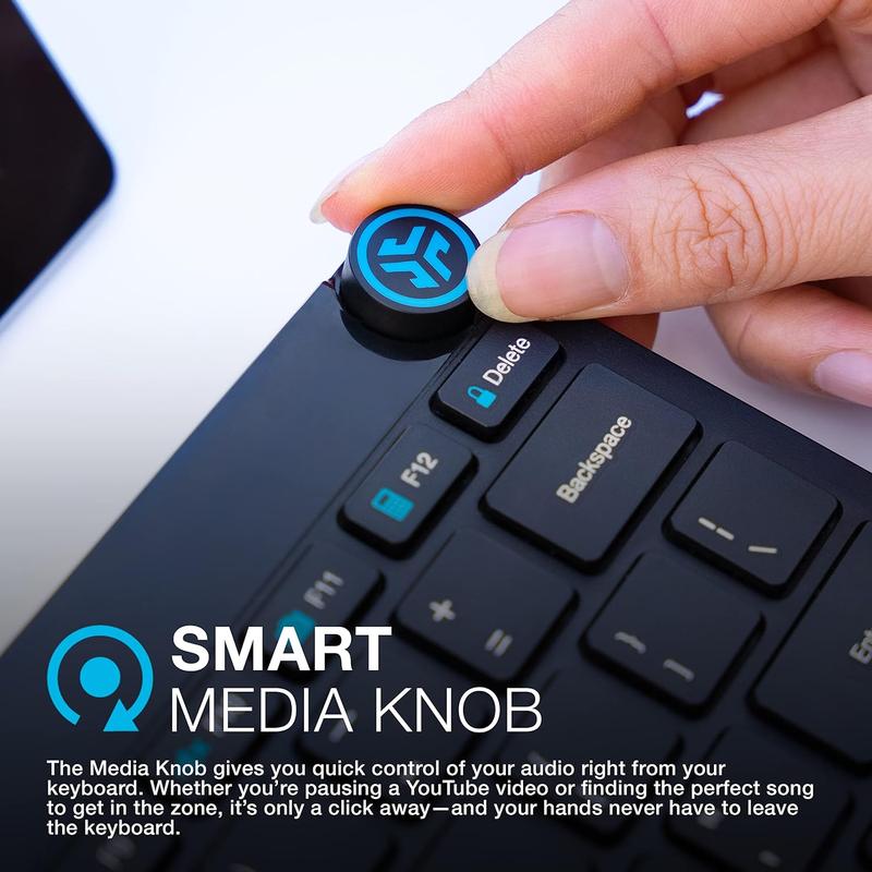 JLab Go Wireless Keyboard, Connect Via Bluetooth or USB Wireless Dongle, Multi-Device Ultra-Compact for a Minimalist or Portable Set-Up