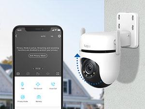 TP-Link & Tapo C520WS - 2K QHD Outdoor Pan/Tilt Wi-Fi Security Camera with 360° View, Motion Tracking, Color Night Vision, AI Detection, and Cloud & SD Card Storage Protection Surveillance Durable Adjustable