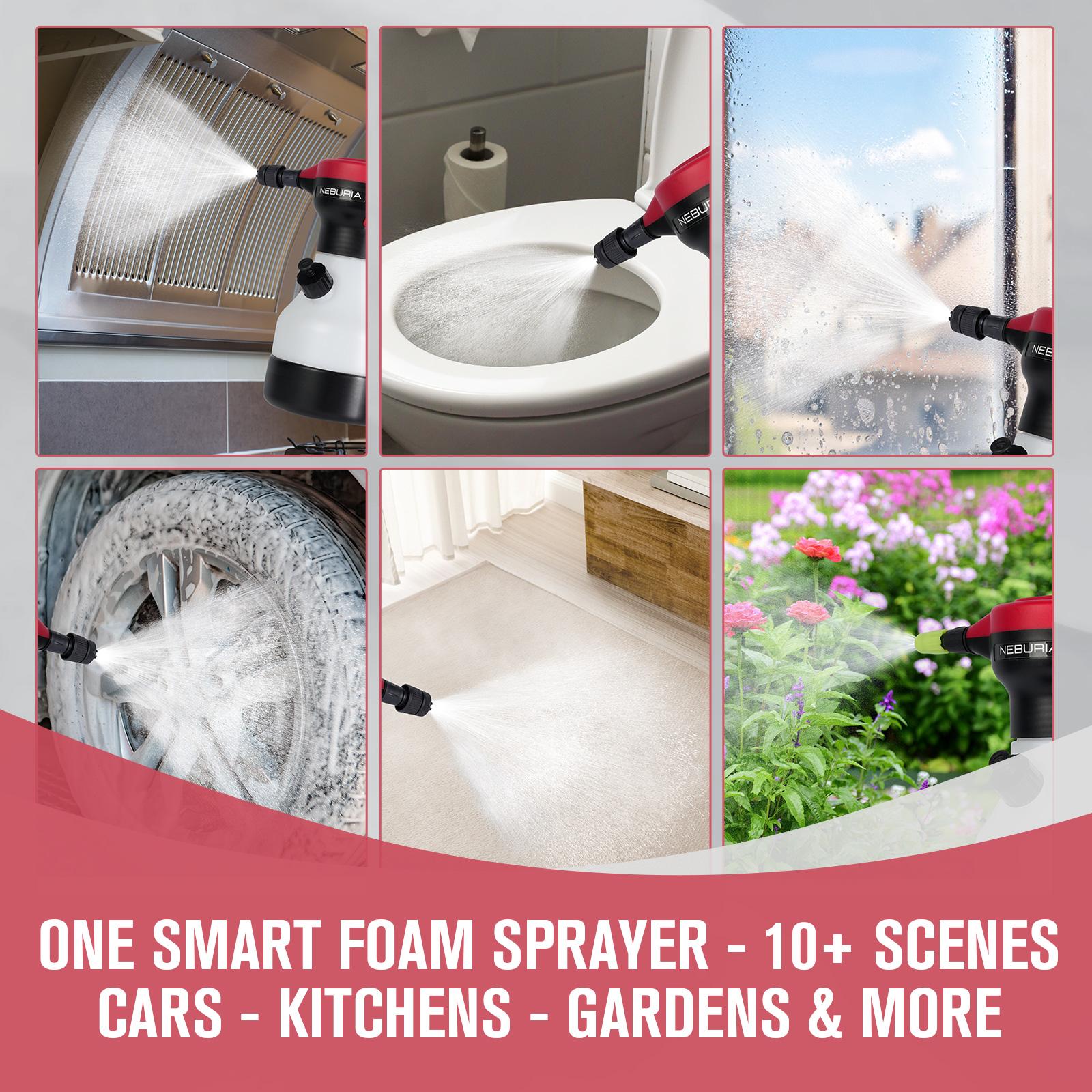 NEBURIA Electric Foam Sprayer,Rechargeable High Pressure Foam Cannon for Car Wash,Auto Detailing,Home & Industrial Cleaning,Professional Foam Sprayer,Pet Bath & Grooming Foam Cannon for Dogs,Cats & Home Cleaning NEBURIA Electric Foam Sprayer,Rechargeable High Pressure Foam Cannon for Car Wash,Auto Detailing,Home & Industrial Cleaning,Professional Foam Sprayer,Pet Bath & Grooming Foam Cannon for Dogs,Cats & Home Cleaning