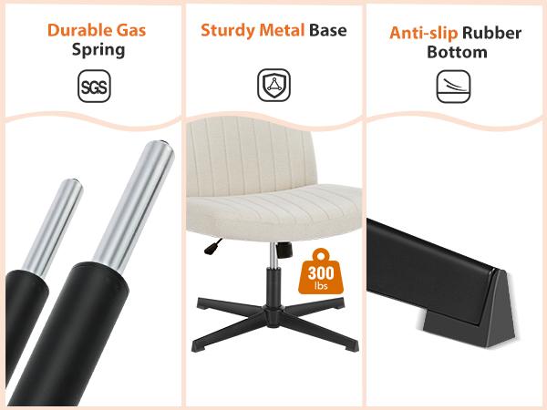 Criss Cross Chair - Armless Desk Chair No Wheels Cross Legged Office Chair Wide Swivel Home Office Desk Chairs, Gift for family