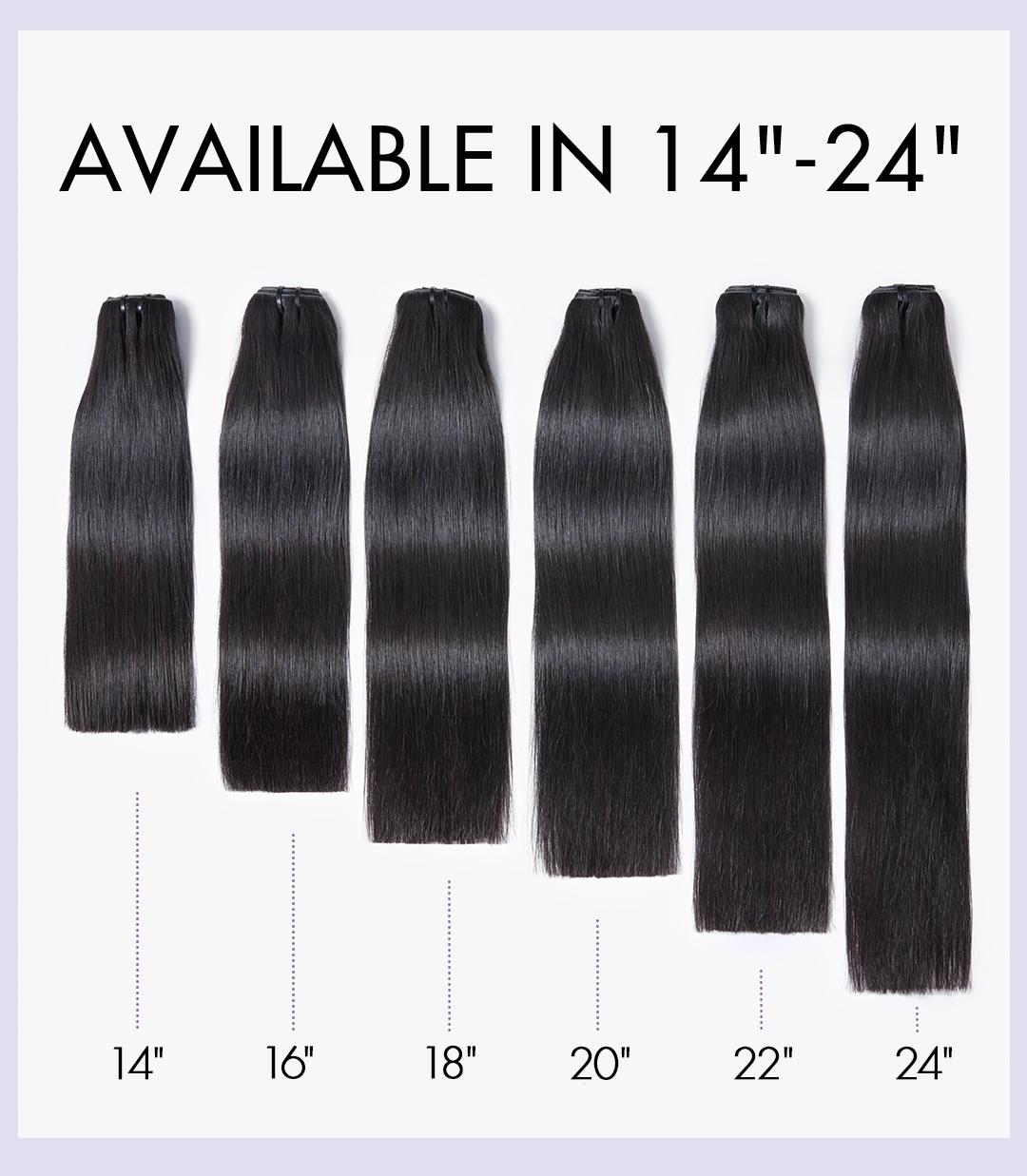 LUVME 100% Virgin Human Hair Extensions Seamless & Invisible Edge Straight, Body Wave, Kinky Curly, Yaki Straight Clip-In