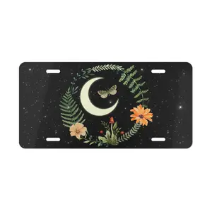 Mystic Moon Car Tag |   Botanical License Plate |   Gift for Birthday, Mother's Day, New Car