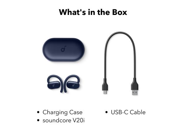 soundcore V20i by Anker Open-Ear Headphones, Adjustable Ear Hooks, Ultra-Comfort, Snug Fit, Powerful Sound, Clear Calls, IP55, 36H Playtime, Bluetooth 5.4 Wireless Earbuds, Multipoint Connection