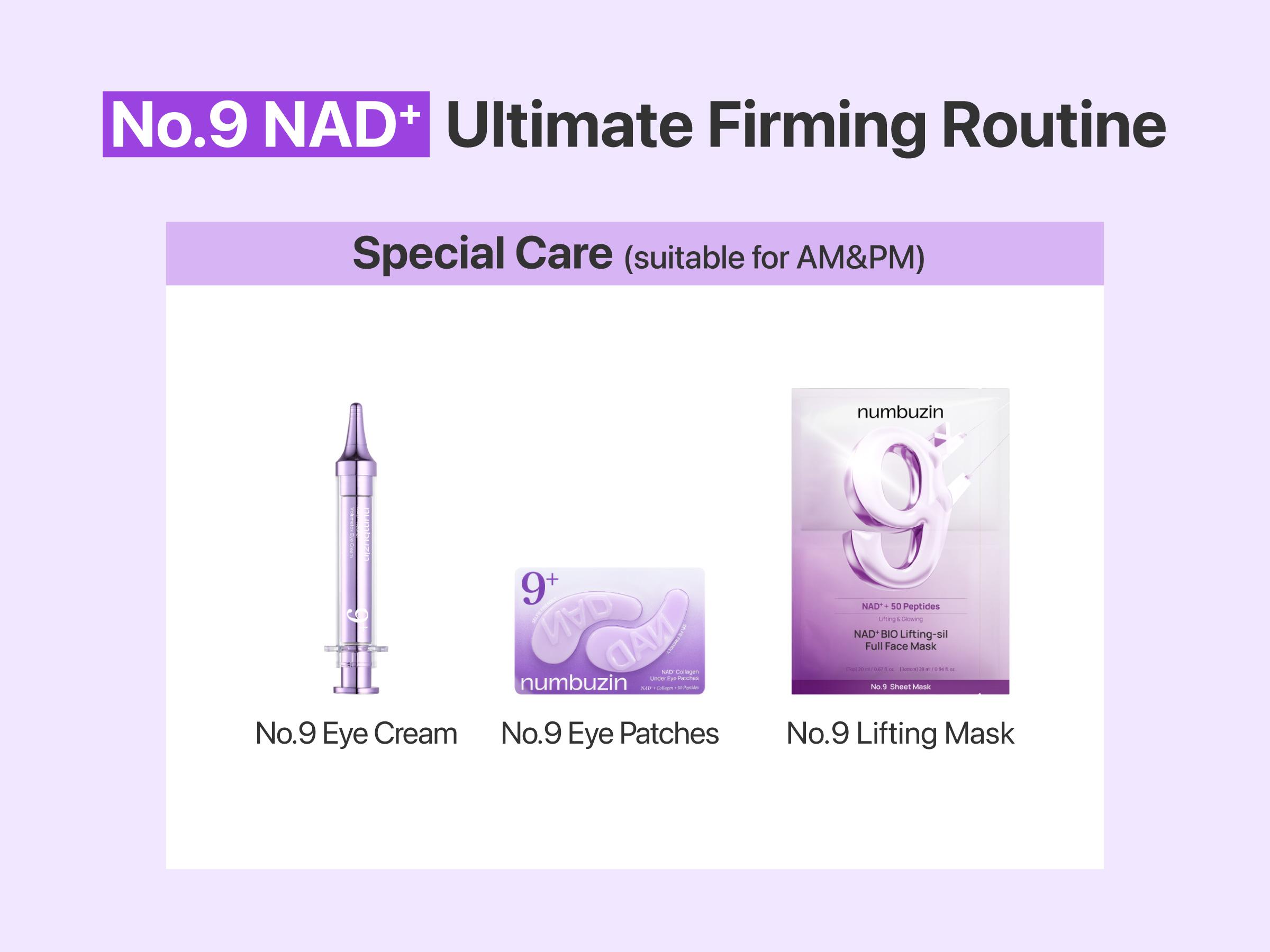 [numbuzin Official] No.9 NAD+ Eye Patches | NAD+ Collagen Under Eye Patches | Dark Circles, Cooling, Puffy Eyes, Eyebags, Wrinkles | Peptides, Caffeine, Niacinamide | Self Care, Gift | 5 Pairs, 10 Patches