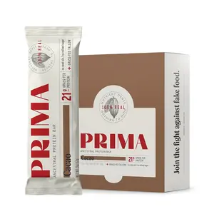 (NEW) PRIMA Ancestral Protein Bar – Cacao (7 Pack) | 21g Grass-Fed Whey Protein, 100% Real Ingredient Snack with Grass-Fed Tallow & Organic Raw Honey | Seed Oil Free, Gluten-Free, Low Carb Clean Energy Bar