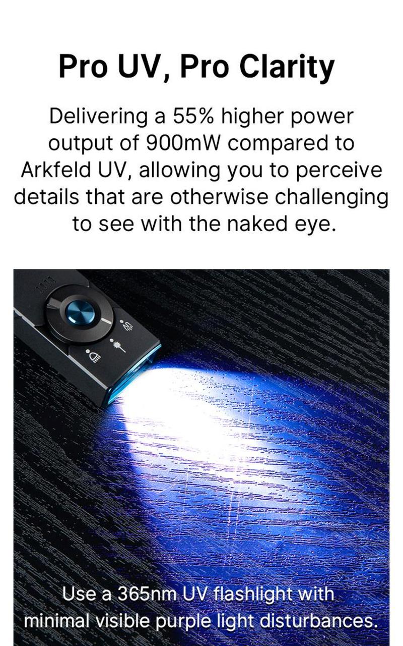 OLIGHT Arkfeld Pro Rechargeable EDC Flashlight with Green Beam, UV Light and White LED Combo, 1300 Lumens Pocket Lights