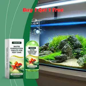 [Buy 1 Get 1 Free] Yegbong Aquarium Water Purification Tablets Specially for Water Quality Cleaning, Deodorizing, Algae and Dirt Removal, Sludge Clearing, Clear Fish Pond