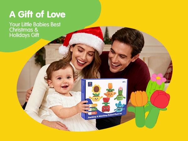 hahaland Plush Garden Stacking Toys with Color Matching Planting Play 10 in 1 toddler toys Fine Motor Sensory Emotional Development Montessori Toys for 1 Year Old Boy Girl Holiday Christmas Gift Toddler Stocking Stuffers