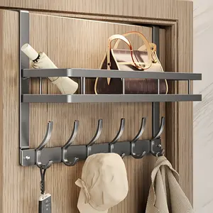 Door Back Hook Hanger, Multifunctional Hook Door Hanger Storage Rack, Home Organizer for Bedroom, Bathroom and Kitchen, Home Space Saver, Door Hanging Organizer