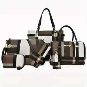 6pcs Womens Handbags Tote Bags Shoulder Bag Purses Satchel Bag Top-Handle Handbag Crossbody Bag Wallet Clutch