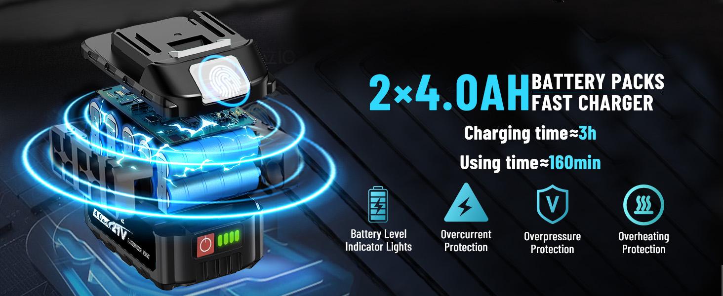 GEVEELIFE 1200NM Cordless Impact Wrench 900FT-LBS for Automobiles Trucks 2x 4.0Ah Batteries Fast Charger 3000RPM 5 Sockets 1 Extension Bar High Torque Power Tool GEVEELIFE 1200NM Cordless Impact Wrench 900FT-LBS for Automobiles Trucks 2x 4.0Ah Batteries Fast Charger 3000RPM 5 Sockets 1 Extension Bar High Torque Power Tool