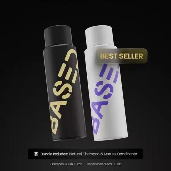 BASED Shower Duo| Shampoo + Conditioner| Deep Clean, Hydrates, Soothes Scalp, Boosts Volume| Fresh Peppermint| Premium Non-Toxic Formula| 12oz Each