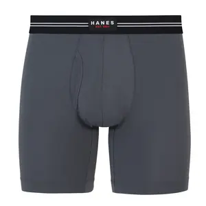 Hanes Perfect Flex Men's Boxer Brief Underwear Lightweight & Breathable Grey 1-pack Multi Pack Comfortable Fit Soft Stretch Fabric Ujbbb1