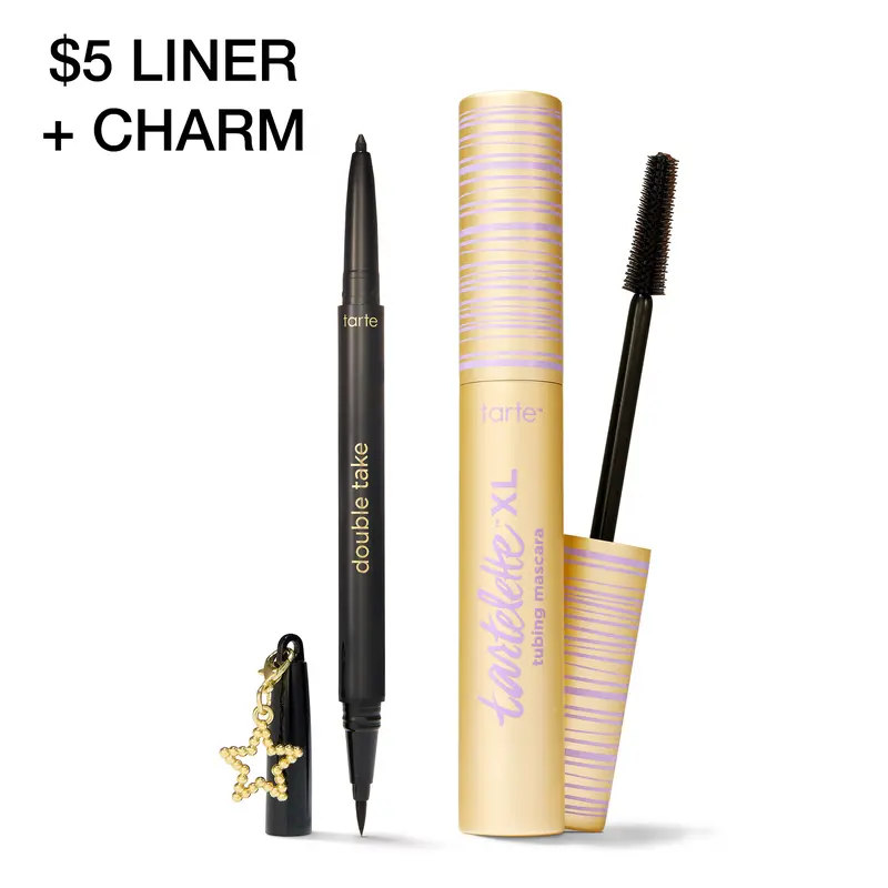 tarte line & define duo - limited-edition double take eyeliner & XL tubing mascara duo + FREE charm