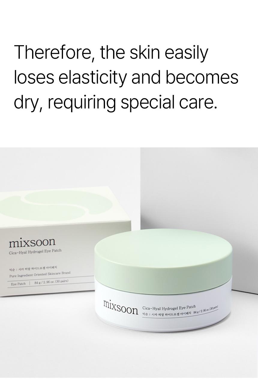 [mixsoon Official Shop] Cica-Hyal Hydrogel Eye Patch 30 pairs (60ea) - Skin Calming & Moisture Replenishment Eye Patch, Korean Skincare for Glass Skin