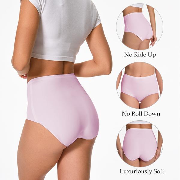 Nowazton Women's Antibacterial  Seamless Panties, High Waisted No Show Breathable Full Coverage Briefs, Ultra Comfy Daily Wear