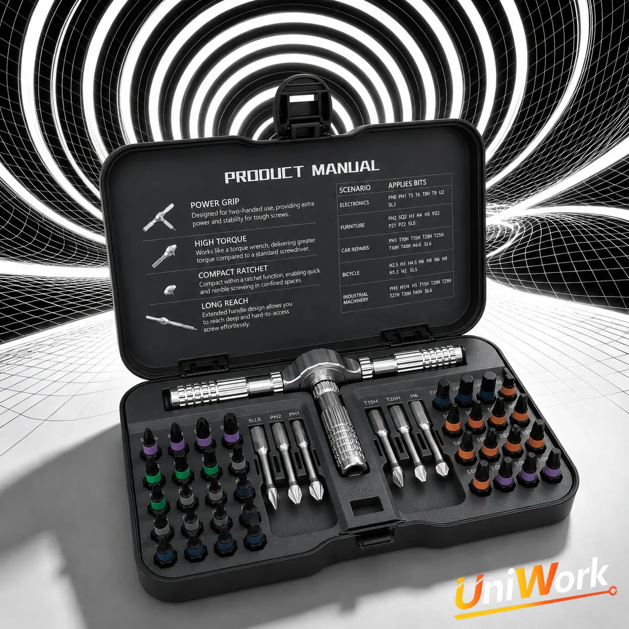 40-in-1 Magnetic Ratchet Screwdriver Set, DIY & Professional Hand Tools Kit with Portable Case for Home Repair, Electronics Fixing, Furniture Assembly