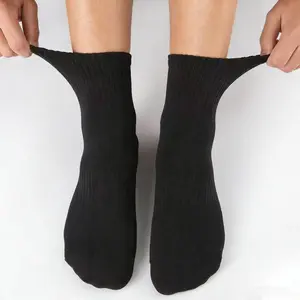 Men's Thin Mid-Calf Socks, Sizes 5/10/15/20/30, White Ribbed Knit with Color Block Stripes, Suitable for Summer, Spring, and Autumn