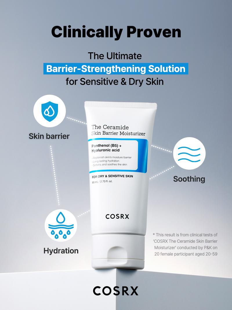 [COSRX Official] The Ceramide Skin Barrier Moisturizer (80ml) | SKIN BARRIER-STRENGTHENING KOREAN MOISTURIZER, FOR DRY, SENSITIVE SKIN Skincare Comfort