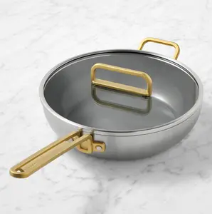 GreenPan Stanley Tucci Stainless-Steel Ceramic Nonstick Essential Pan with Thermolon Infinite8 Coating & Plasma Tech Treatment for Professional Performance